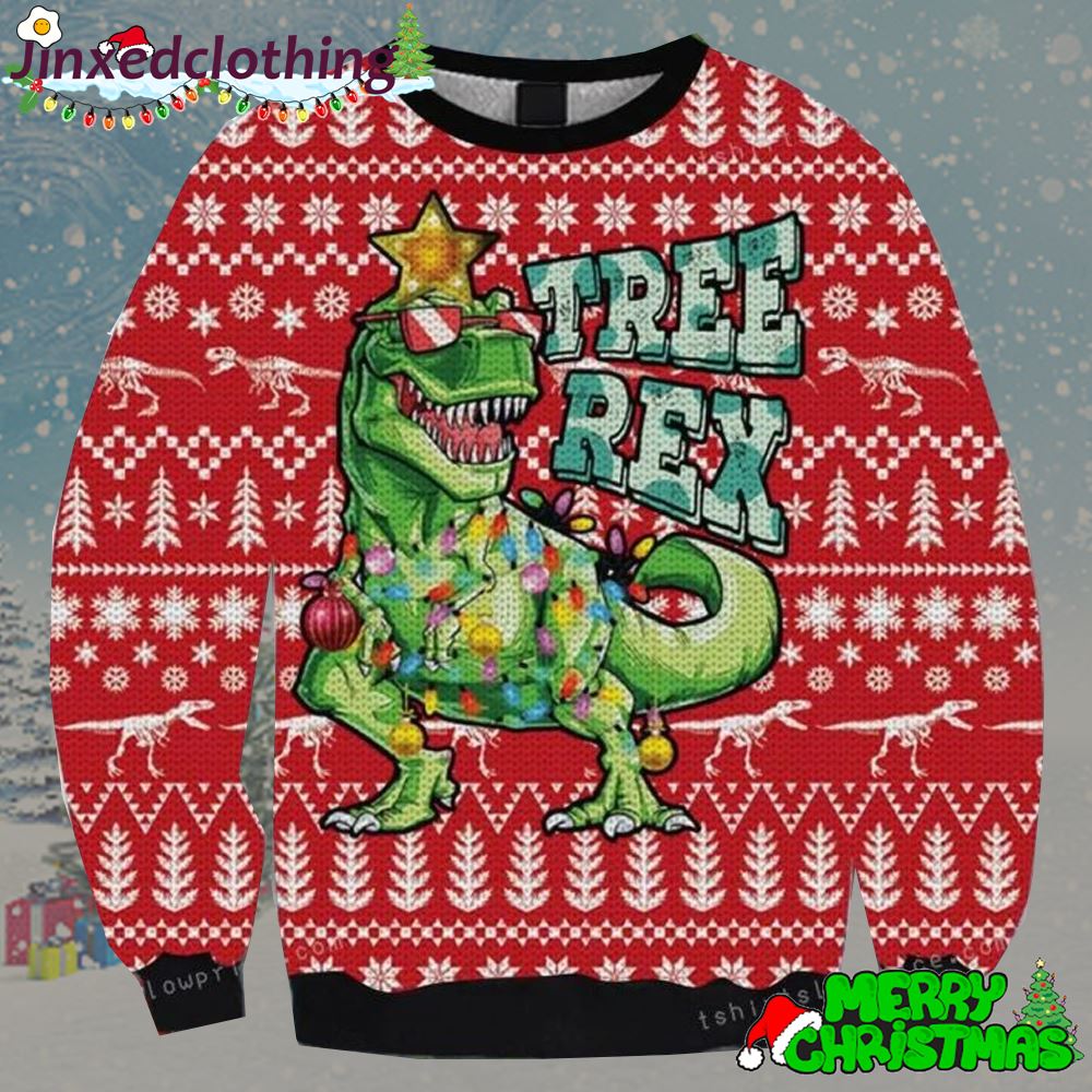 Tree Rex Rex Dinosaur Christmas Party Ugly Sweater Christmas 